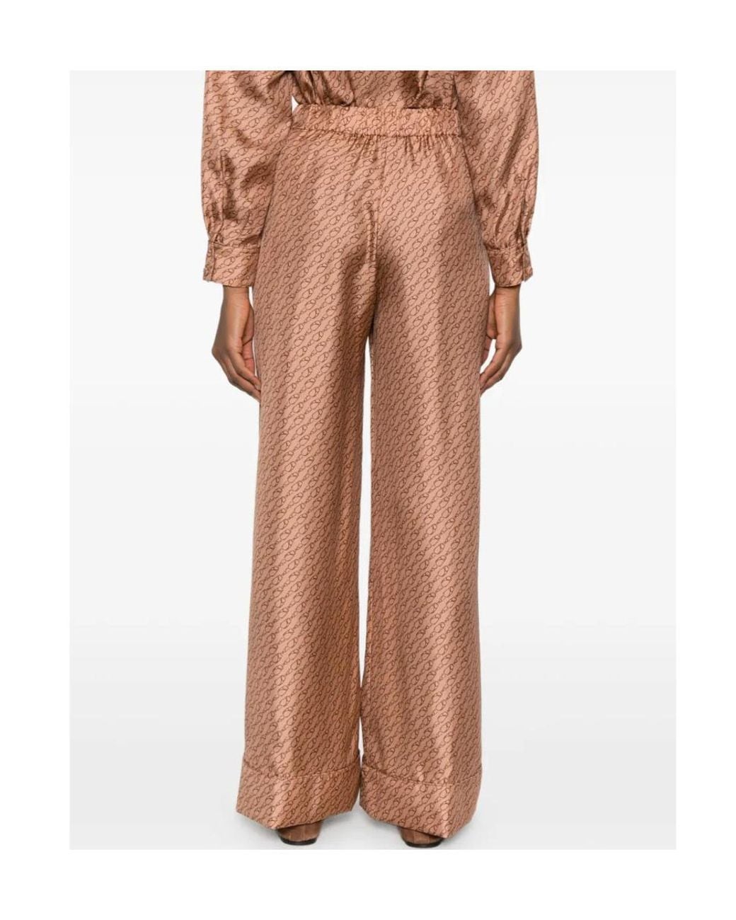 Herno Pink Drawstring Patterned Trousers