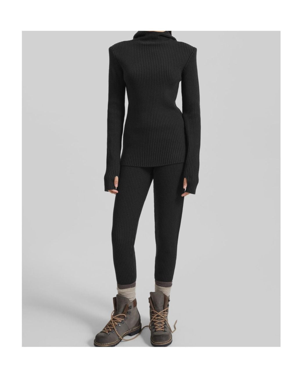 Frankie Shop Black Larice Hooded Knit Top