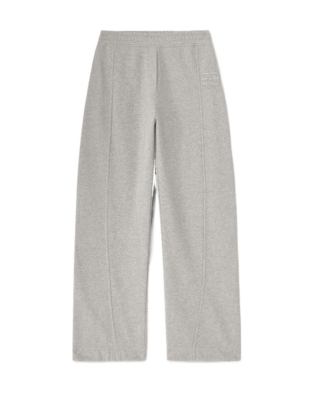 Ganni Gray Logo Embroidered Sweatpants
