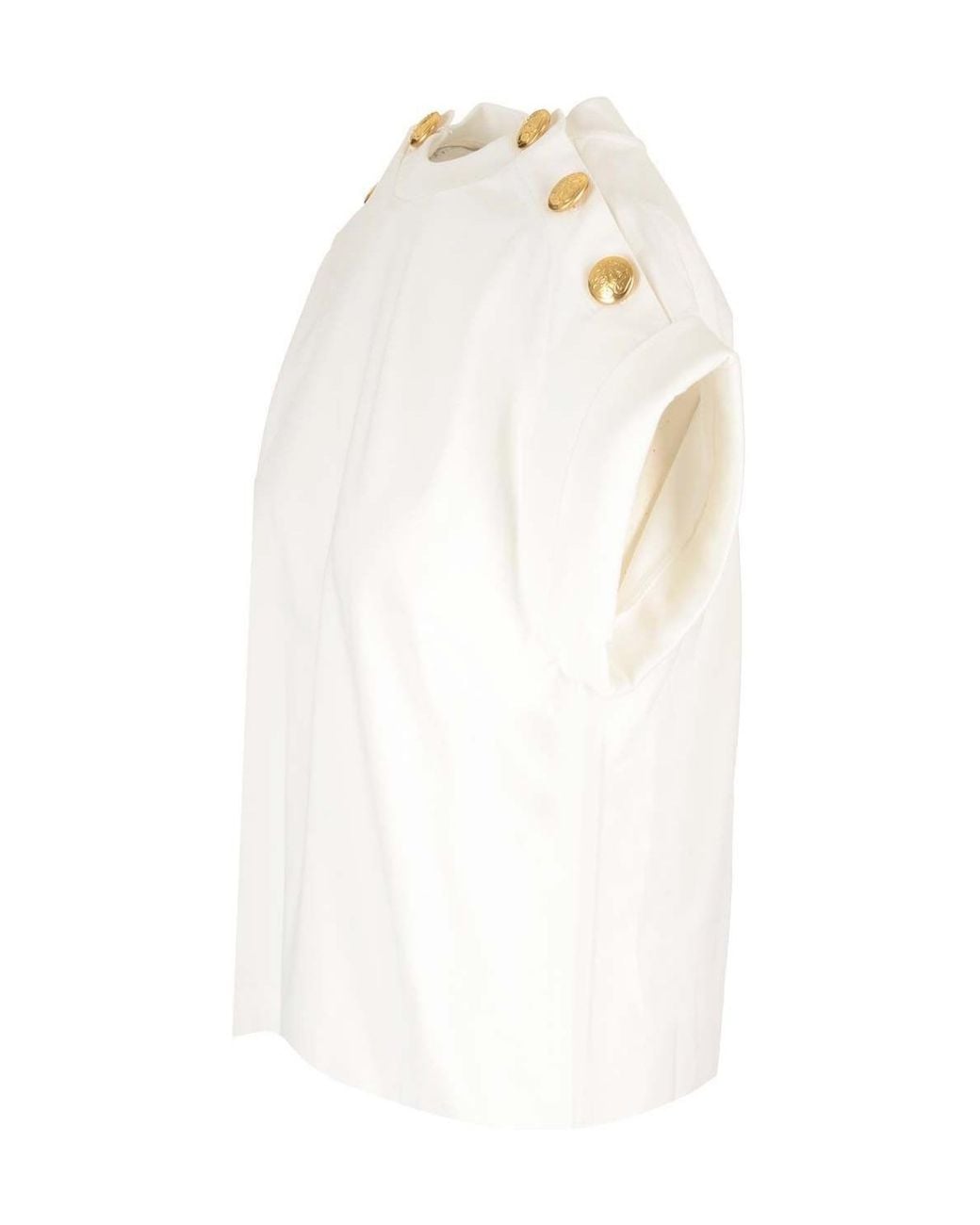 McQueen White Seal Button-Embellished T-Shirt