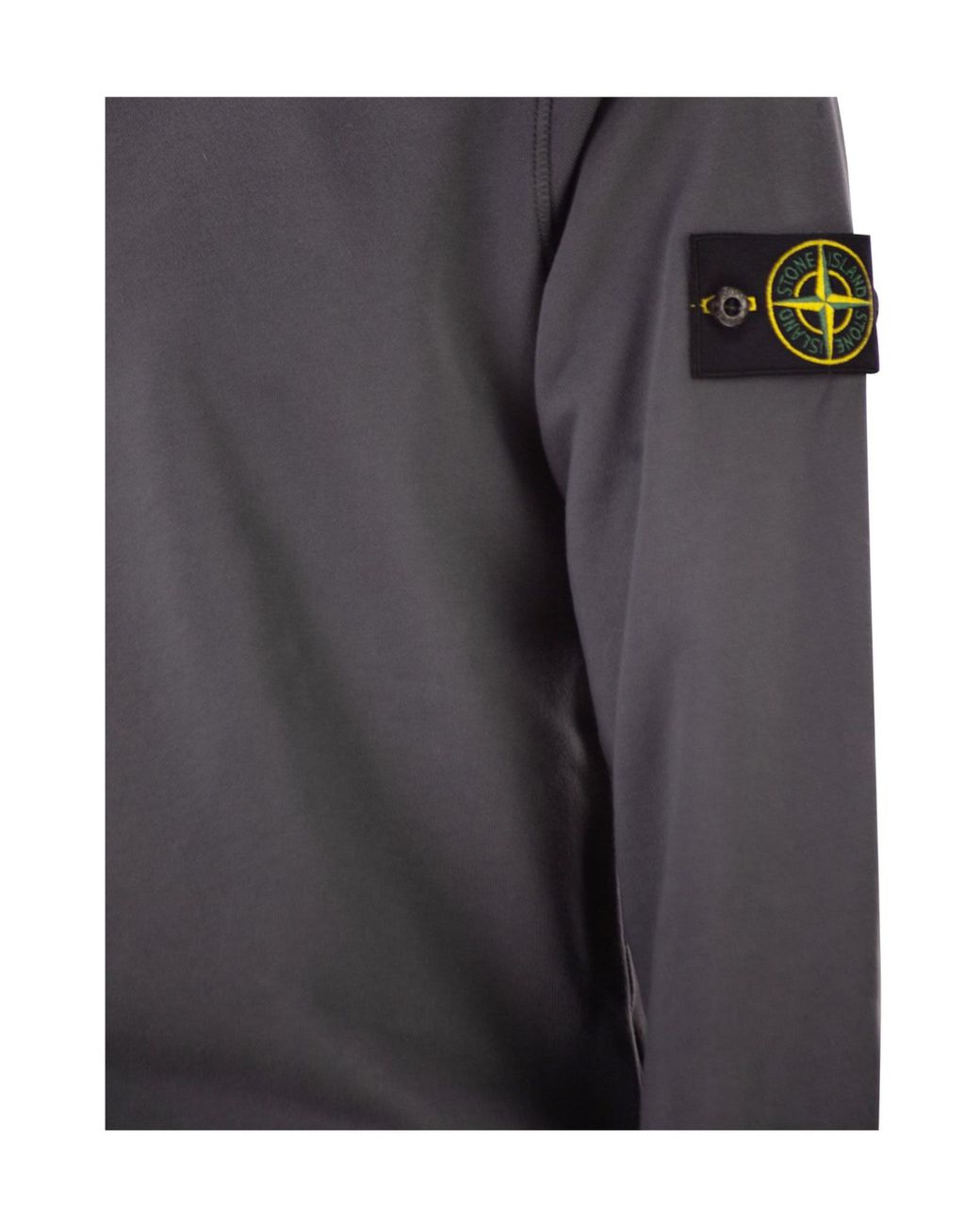 Stone Island Gray Logo Patch Crewneck Sweatshirt for men