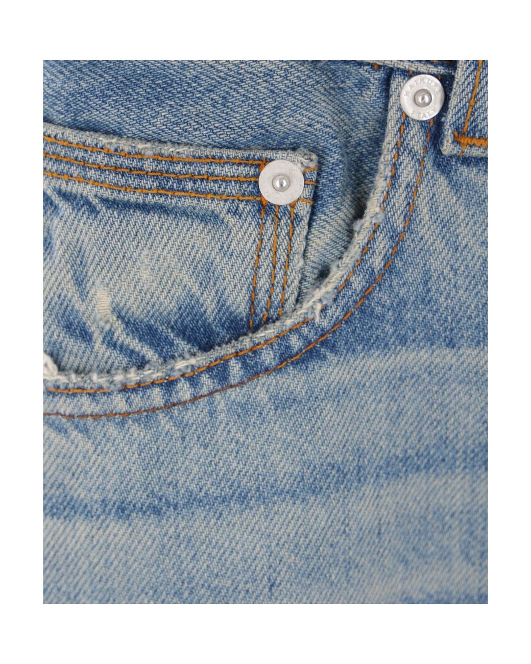 Haikure Blue Logo Patch Relaxed Fit Jeans