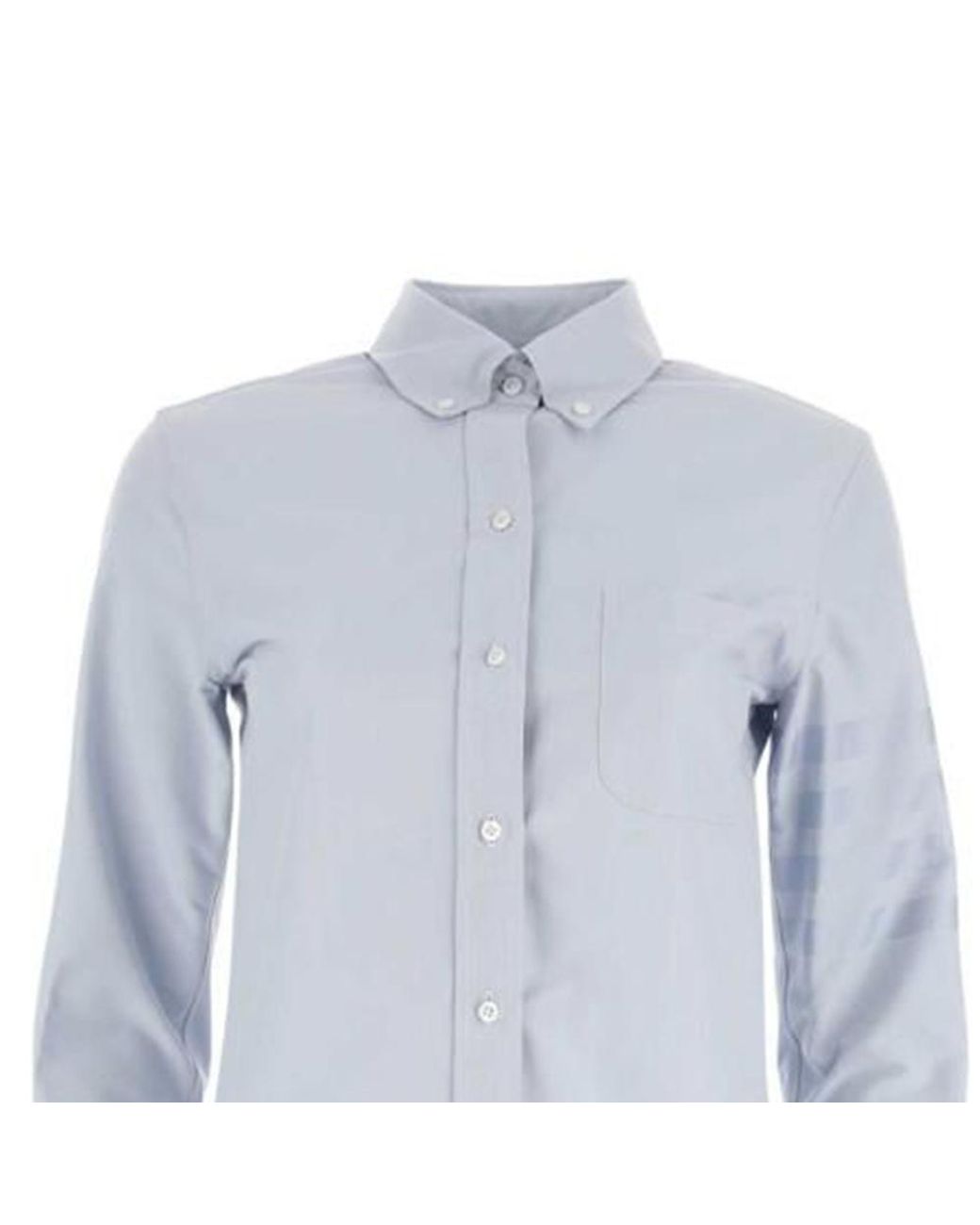 Thom Browne Blue Logo Patch Long-Sleeved Shirt