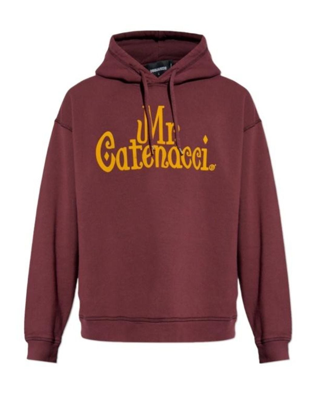 DSquared² Red Printed Drawstring Hoodie for men