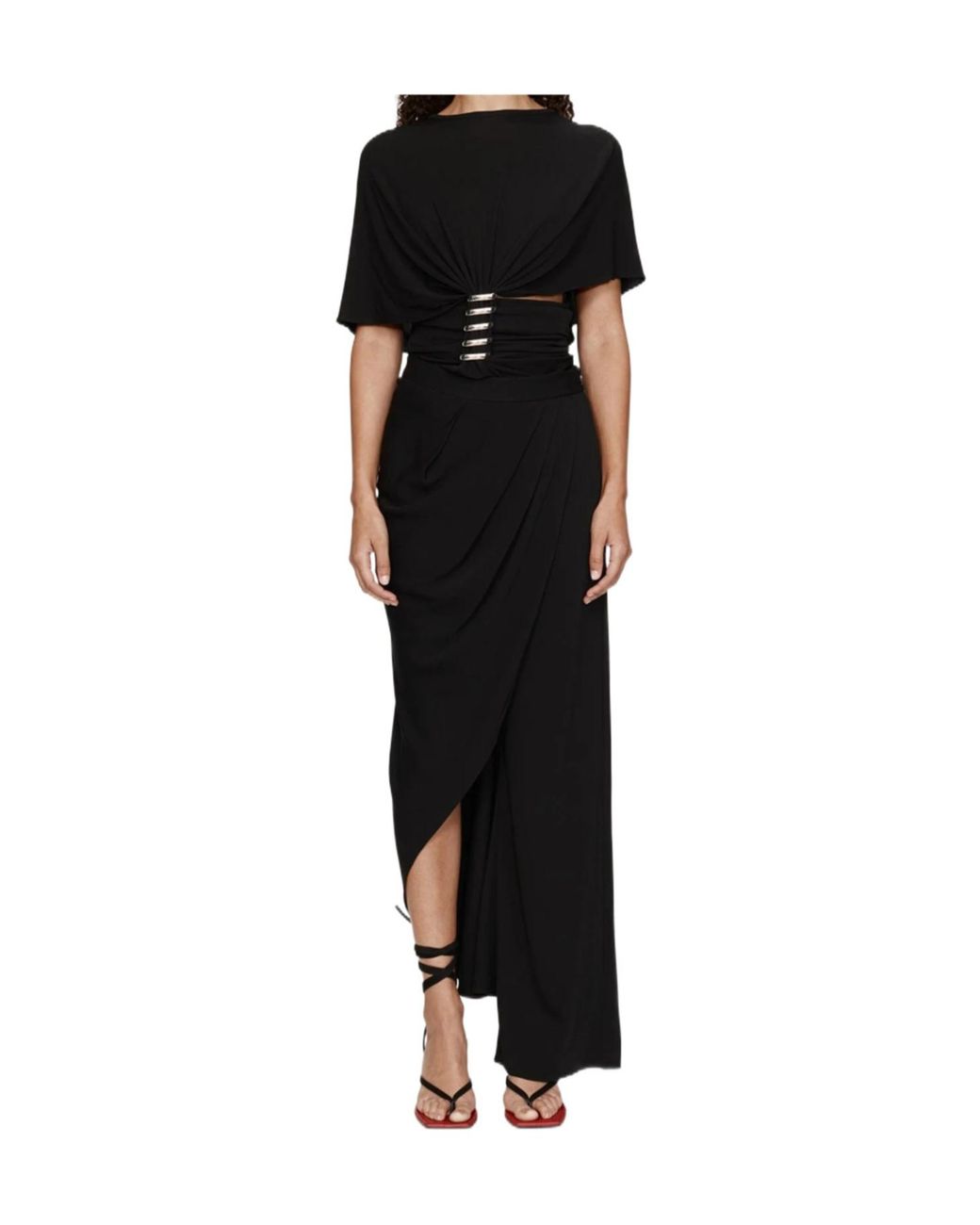 Christopher Esber Black Coiled Jersey Tee Metal T-Shirt