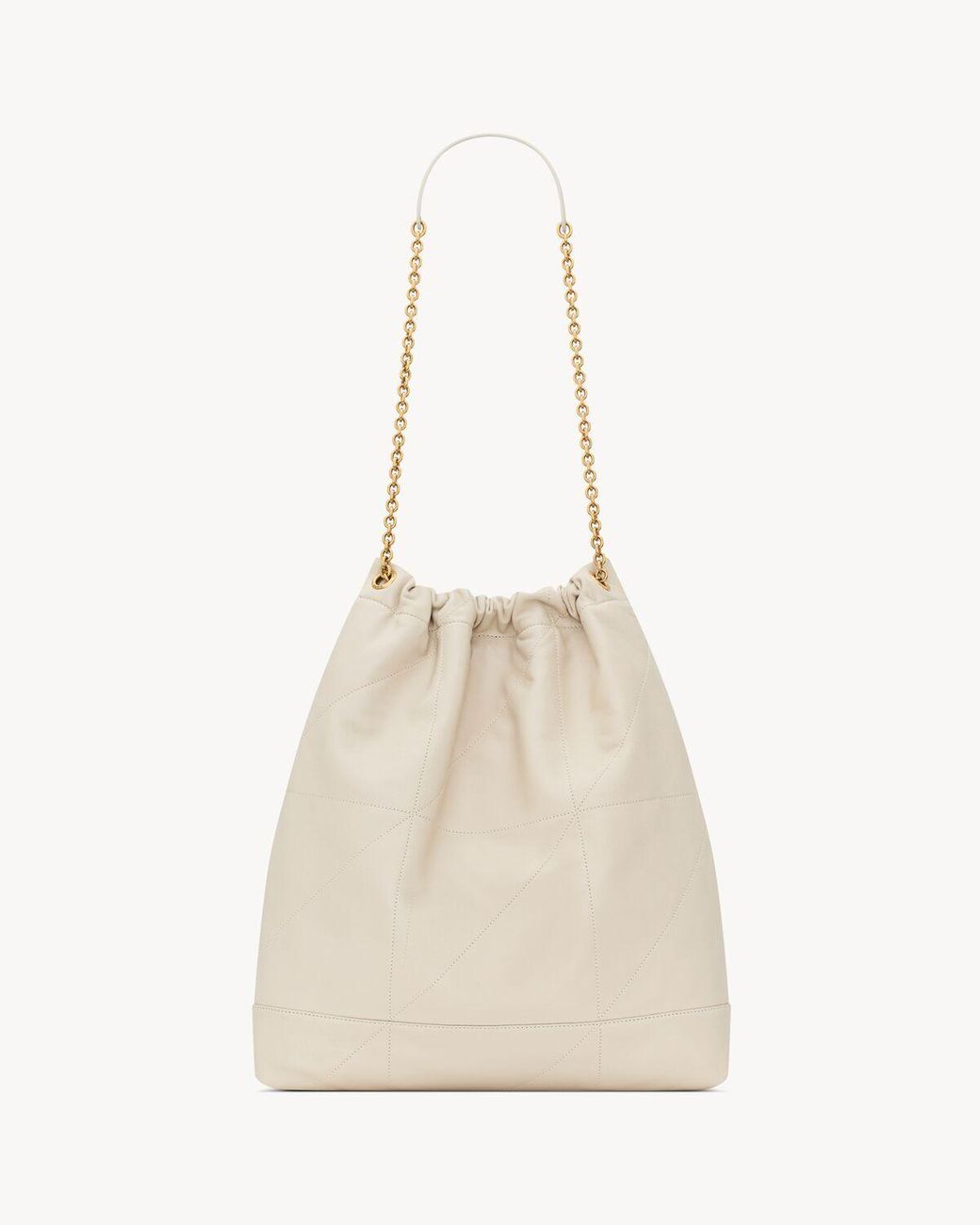 Saint Laurent Natural Jamie Logo Plaque Large Shoulder Bag