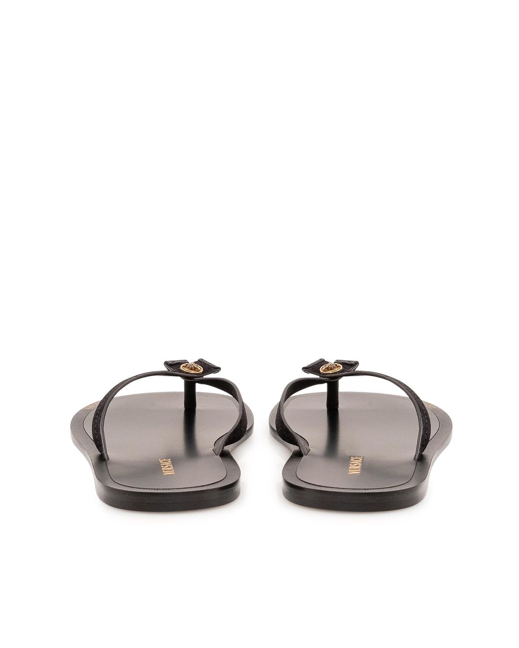 Versace White Logo-Detailed Flip Flops