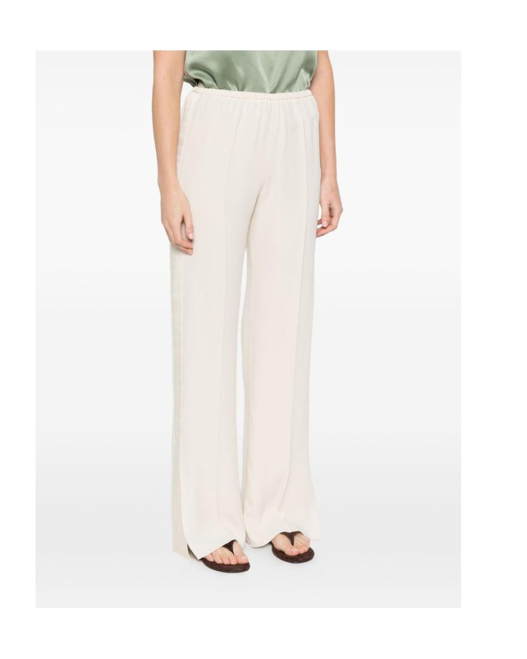 Forte_forte White Elasticated Trousers