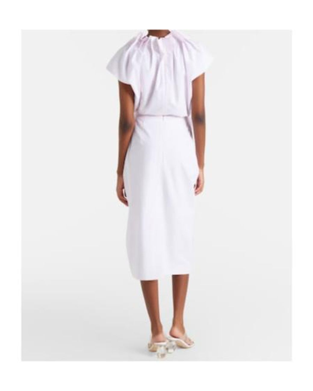 Simone Rocha Purple Pleated Cotton Pencil Skirt