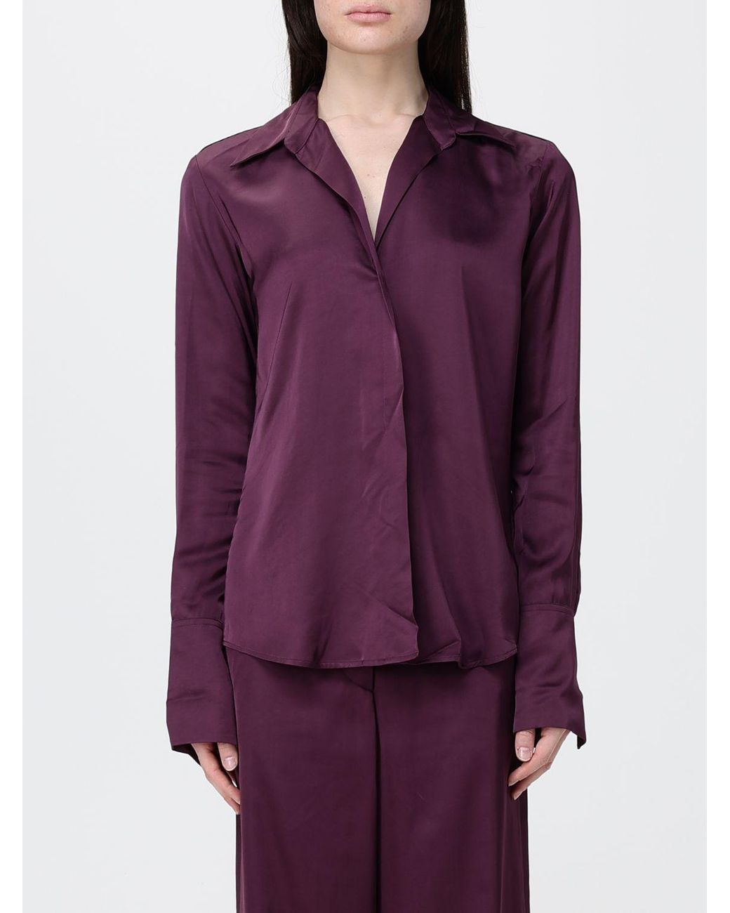 Dries Van Noten Purple Satin Shirt