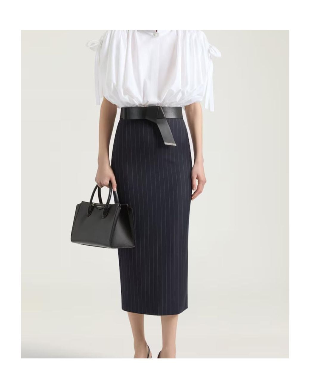 Givenchy Blue Striped Midi Skirt