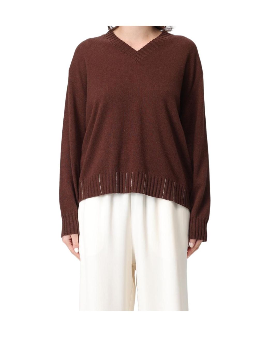 Fabiana Filippi Brown Long-Sleeved Sweater