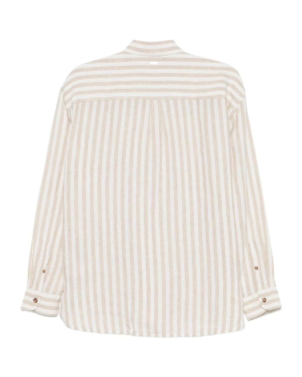 Barbour White Annie Striped Chest-Pocket Shirt