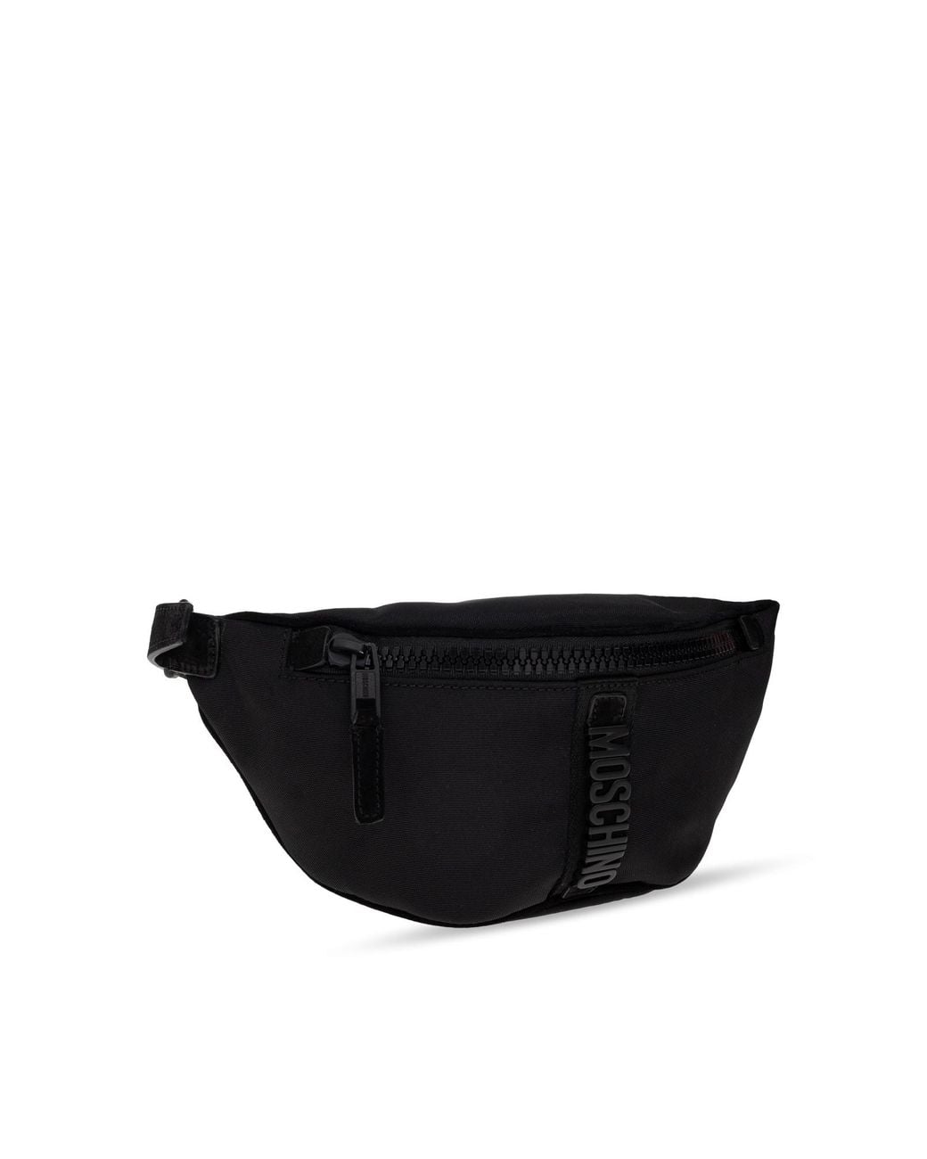 Moschino Black Logo Zip Messenger Bag for men