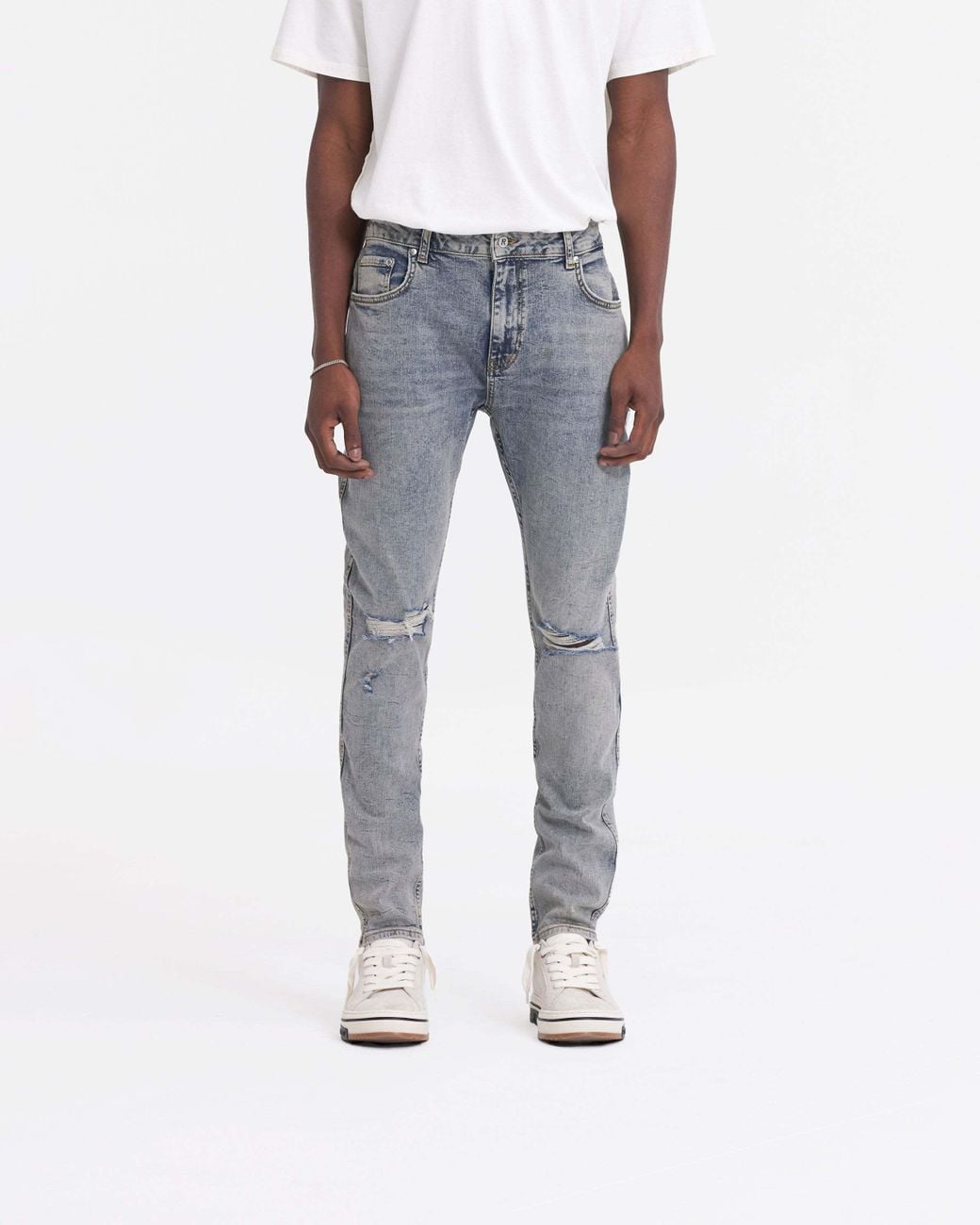 Represent Blue Distressed Jeans for men