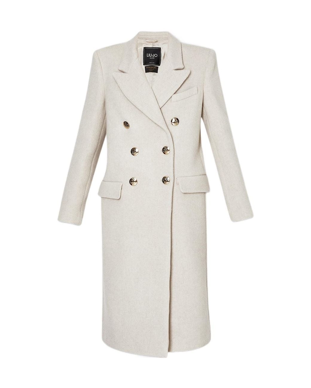 Liu Jo White Double-Breasted Coat