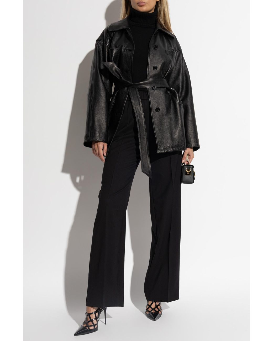 Dolce & Gabbana Black Flared Stretch Twill Pants