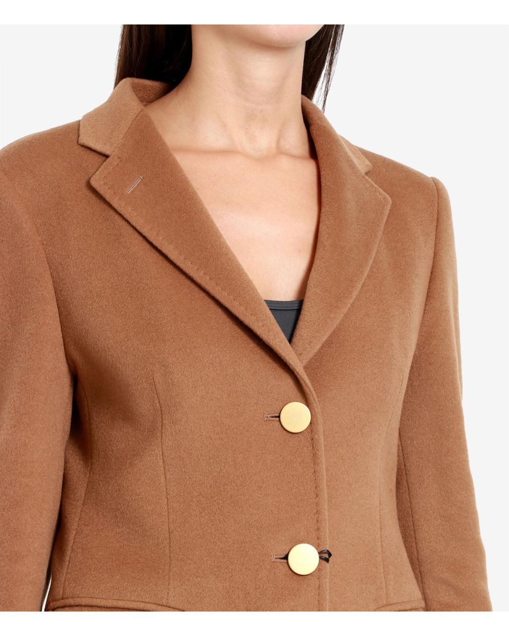 Tagliatore Brown Lapel Long-Sleeved Coat
