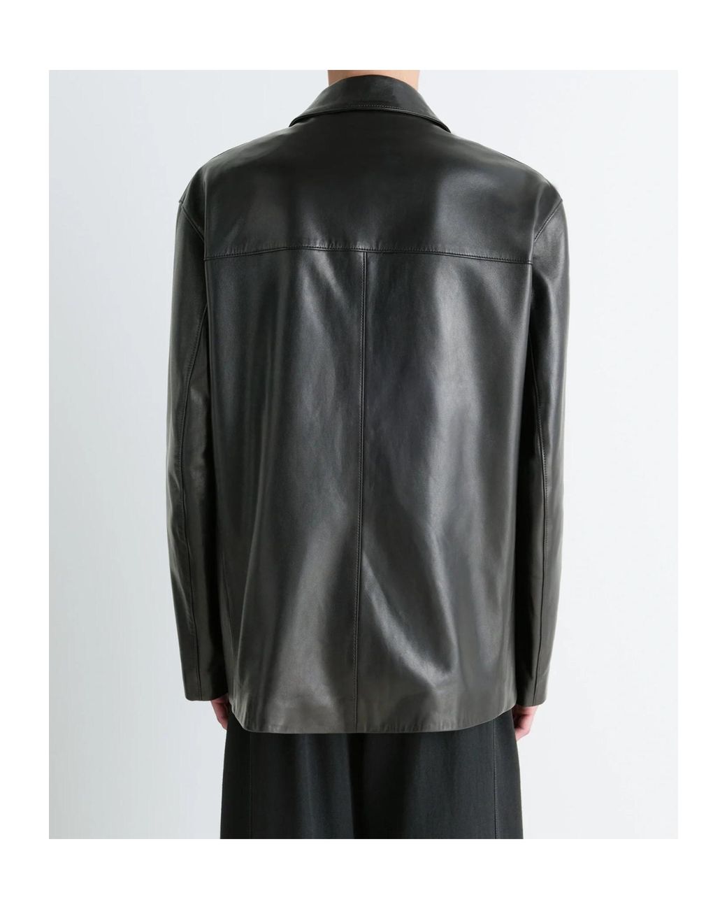 Lemaire Black Leather Single Breasted Jacket for men