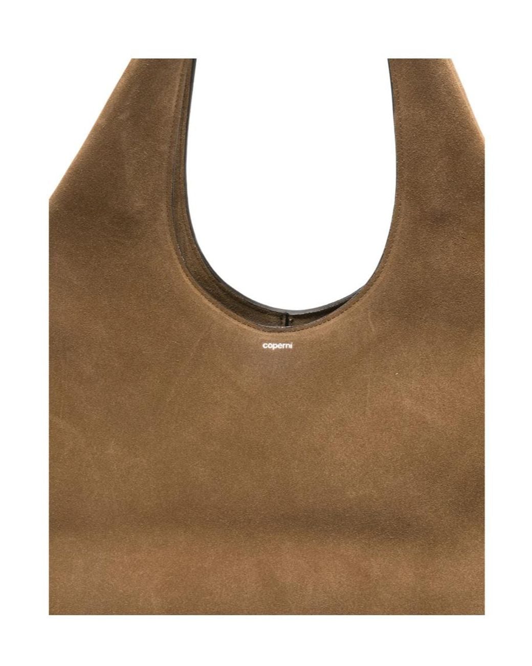 Coperni Brown Logo Detail Tote Bag