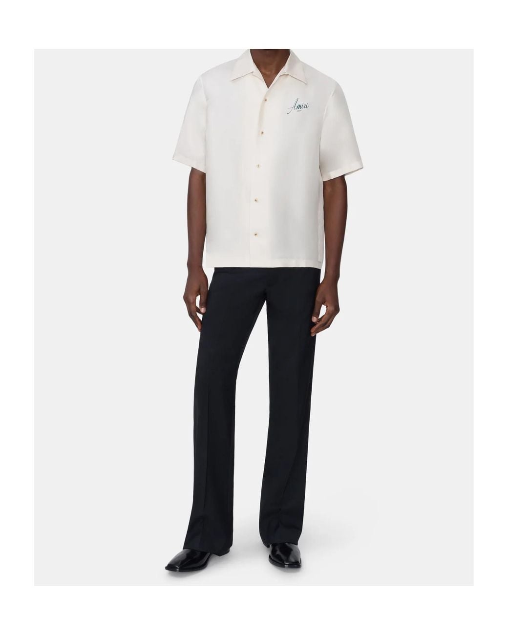Amiri Black Straight Cropped Pants for men