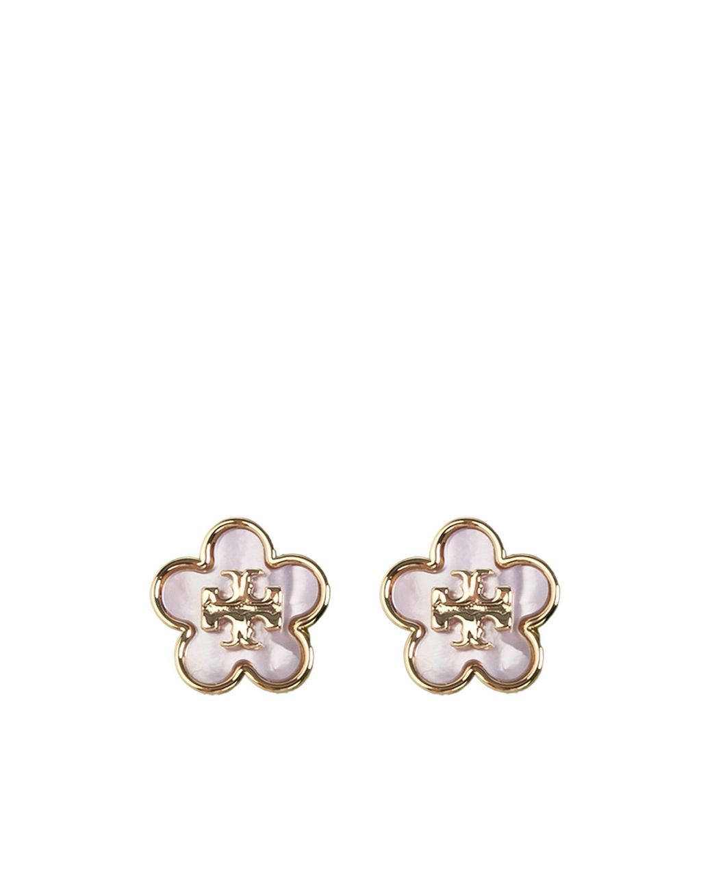 Tory Burch White Forget Me Not Stud Earrings