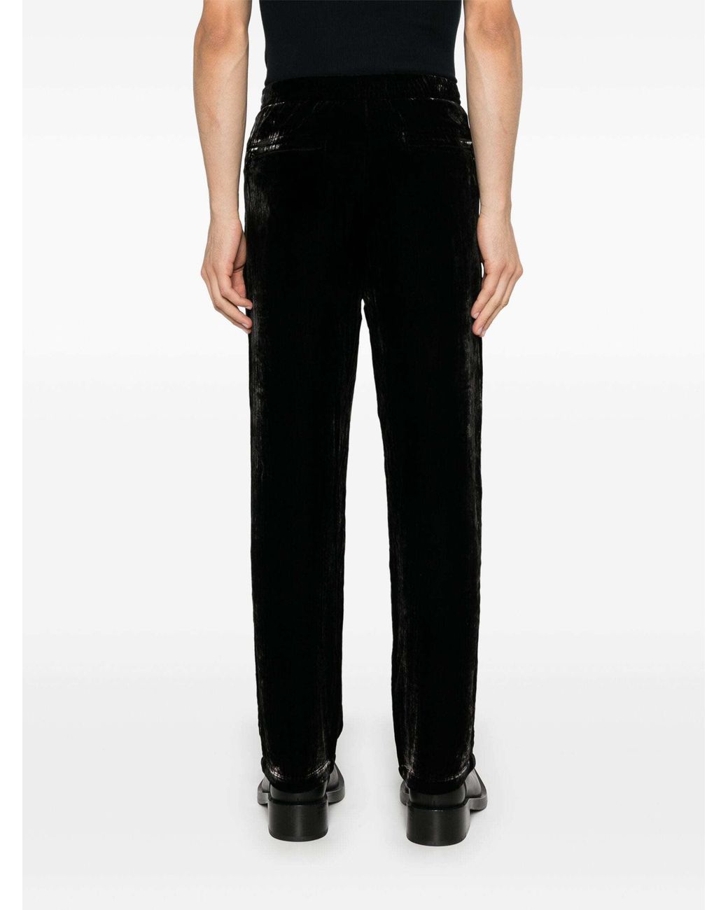 DIESEL Black P-Salford Velvet Track Trousers for men
