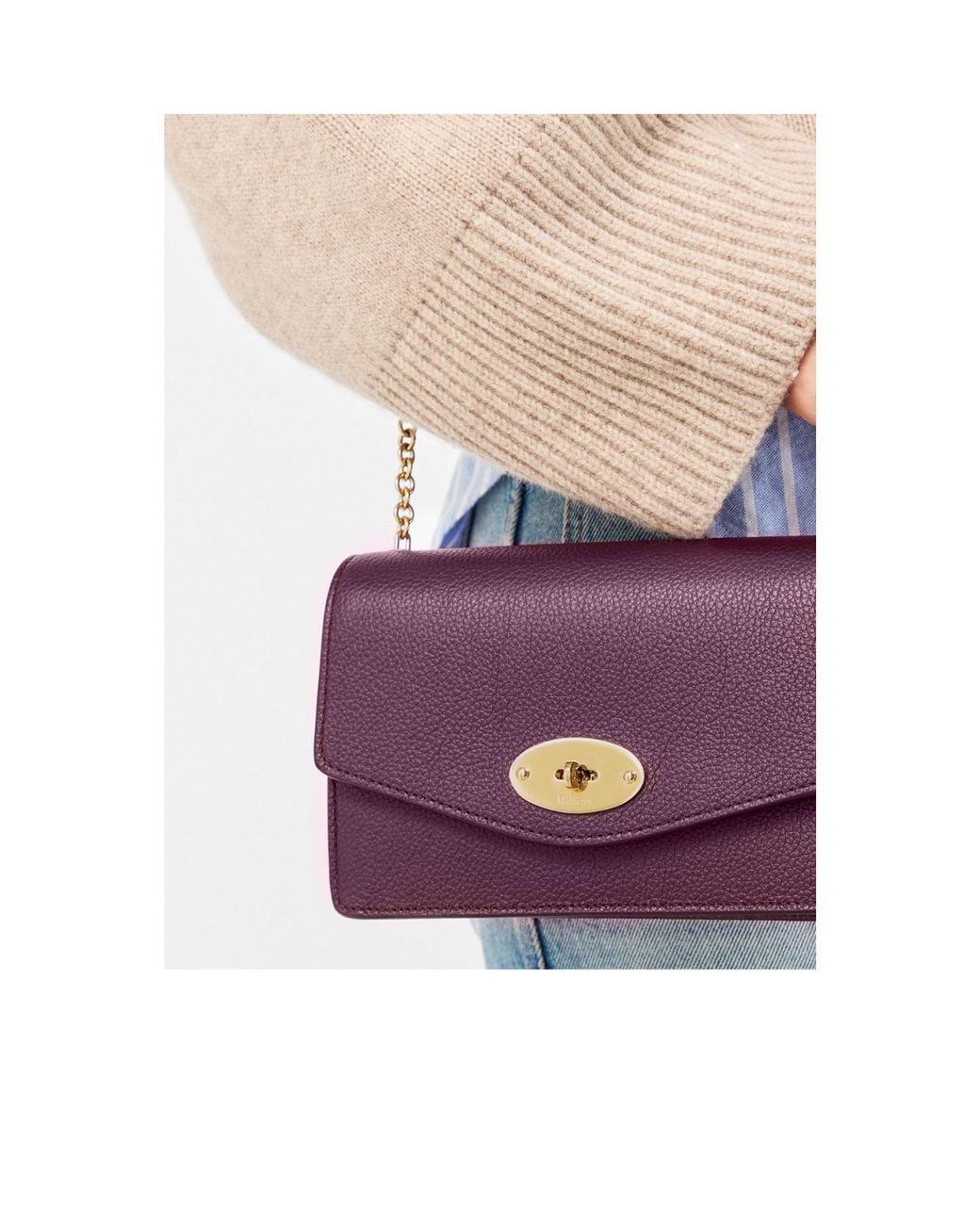 Mulberry Purple Small Solid Color Crossbody Bag
