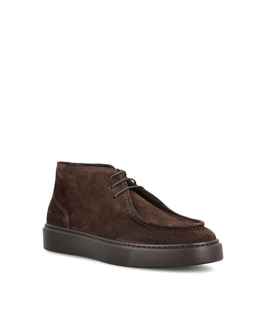 Doucal's Brown Chukka Round Toe Derby Shoes for men