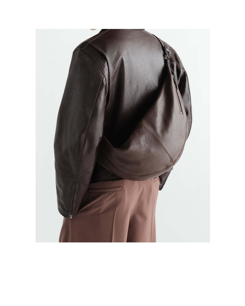 Lemaire Brown Quiver Clip Bag for men