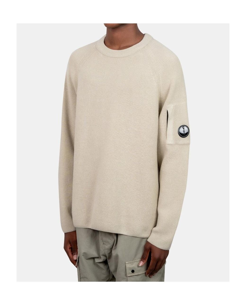 C P Company Natural Crew Neck Long-Sleeved Knitwear for men