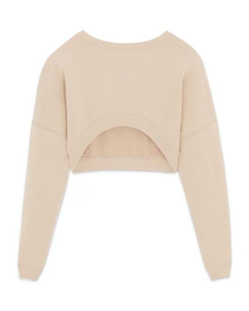 Saint Laurent Natural Crewneck Cropped Sweatshirt