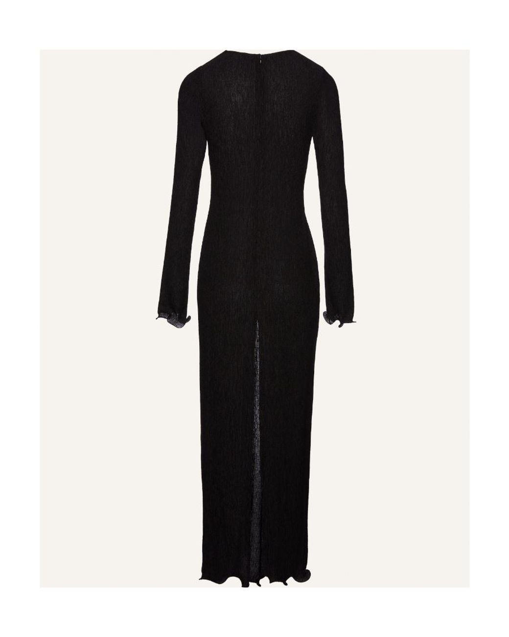 Magda Butrym Black Long-Sleeved Crepe Beach Maxi Dress