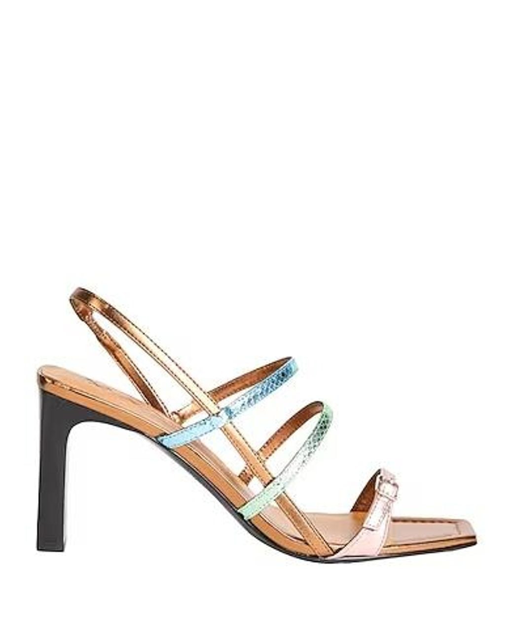 MAX&Co. Multicolored Metallic Ankle-Strap Sandals