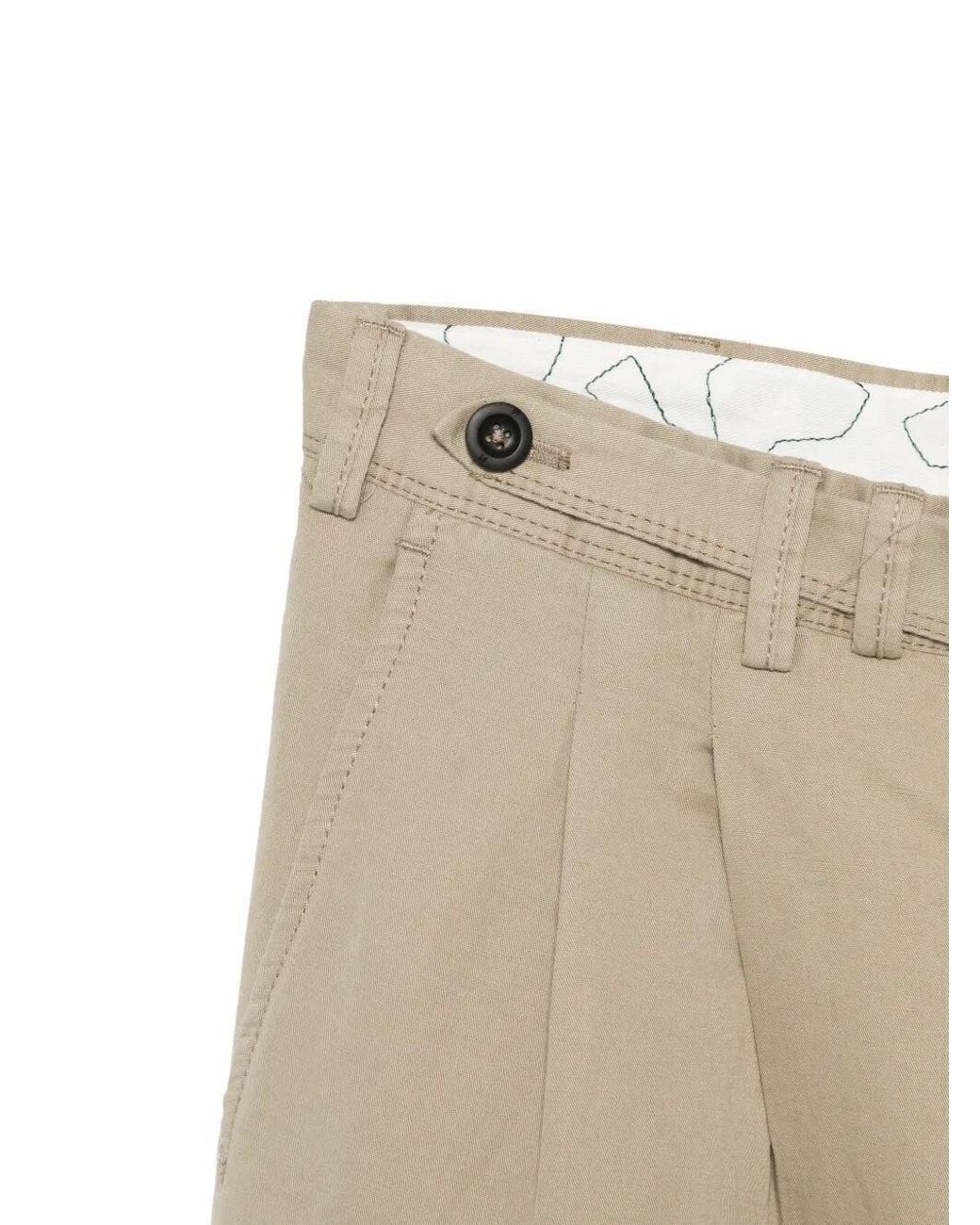 Pt Pantaloni Natural Pleated Cuffed Trousers for men
