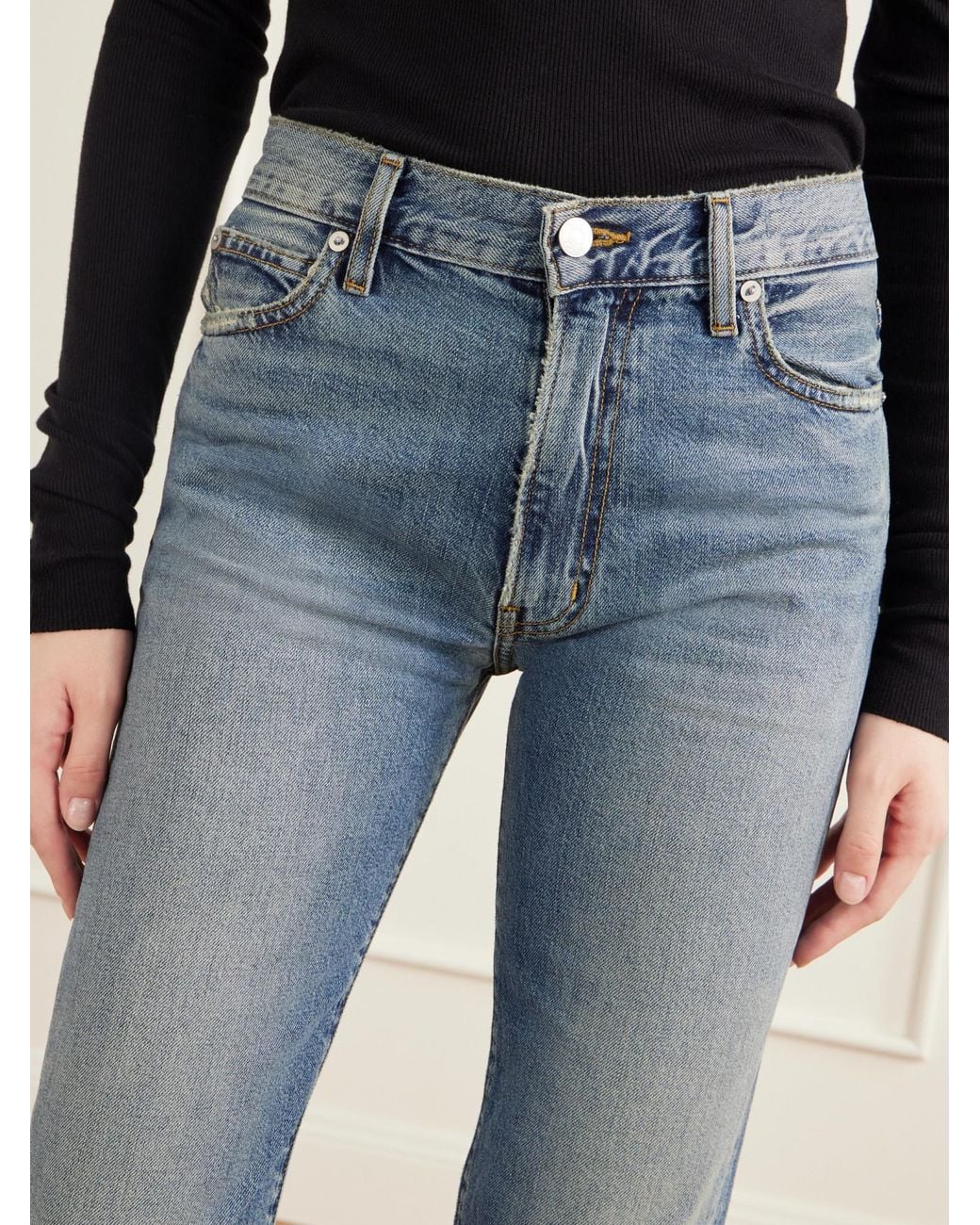 ÉTERNE Blue Chloe Straight High-Rise Jeans