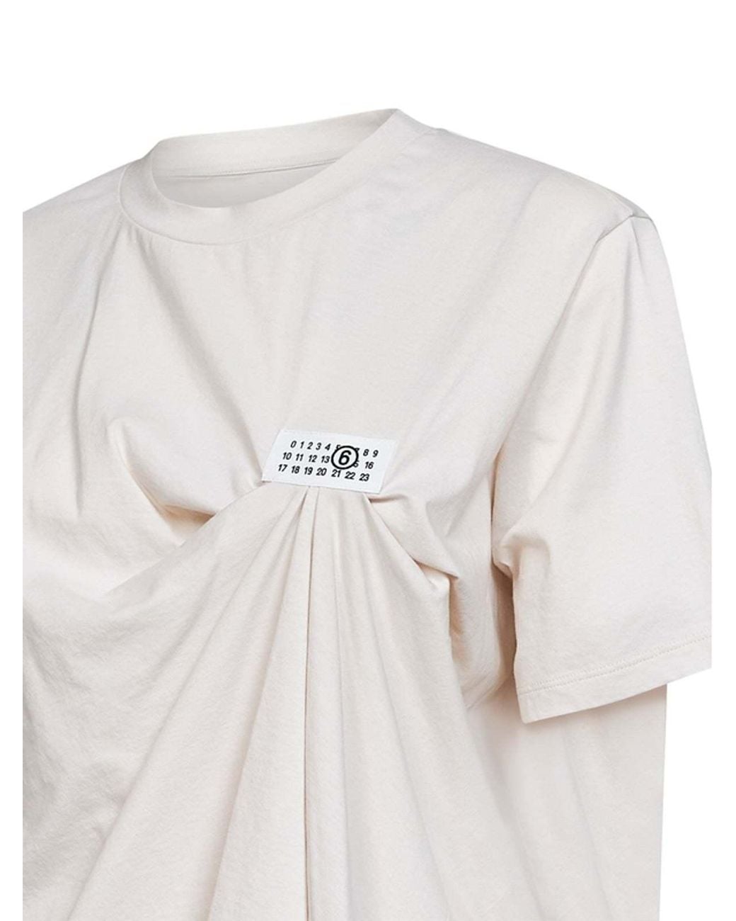 MM6 by Maison Margiela White Draped Logo T-Shirt