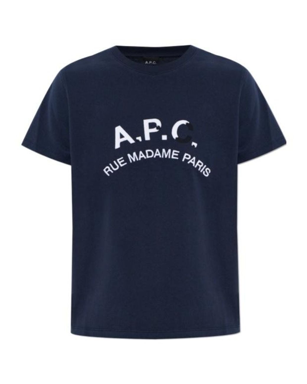 A.P.C. Blue Logo Cotton T-Shirt