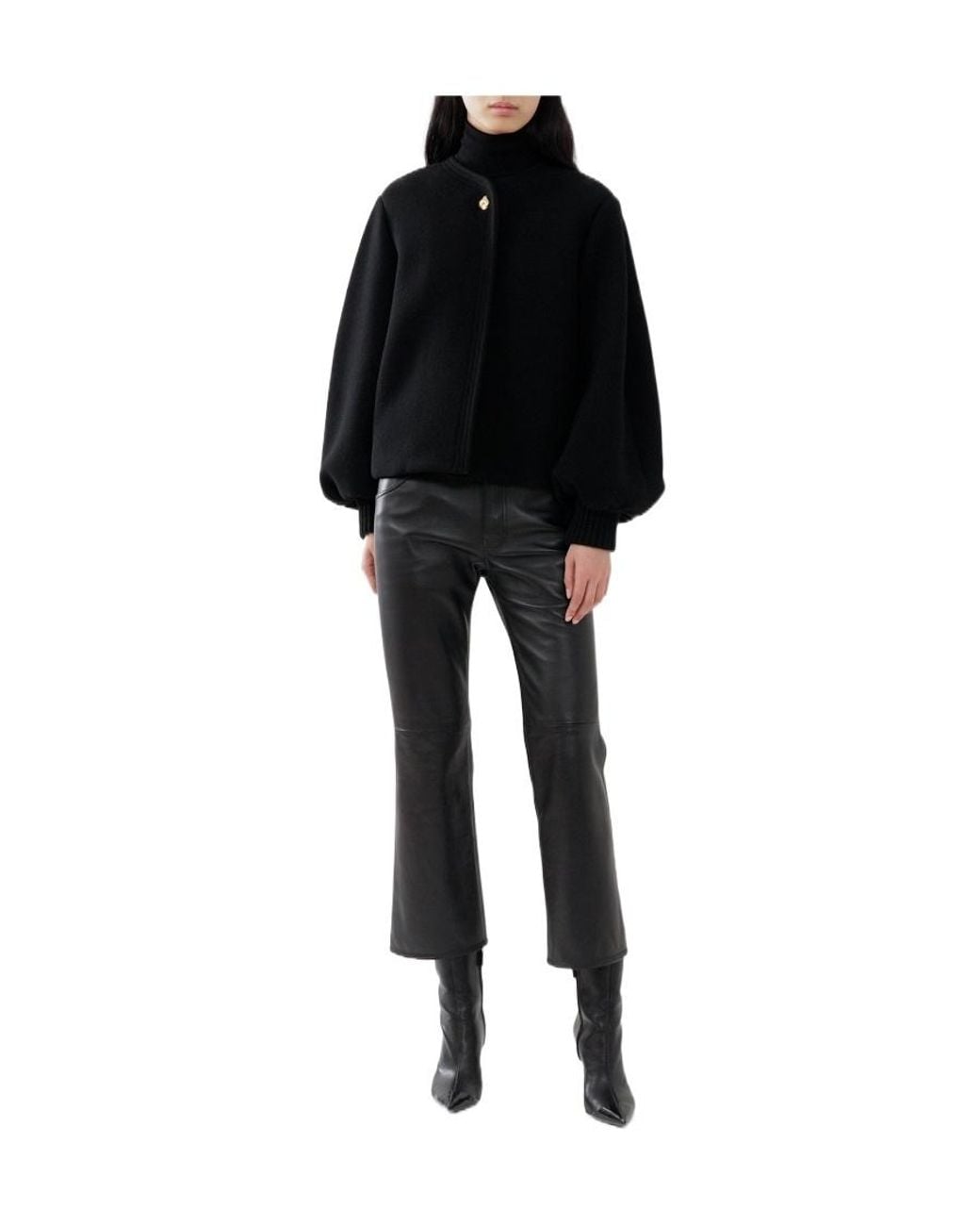 Chloé Black Lantern Sleeve Wool Jacket