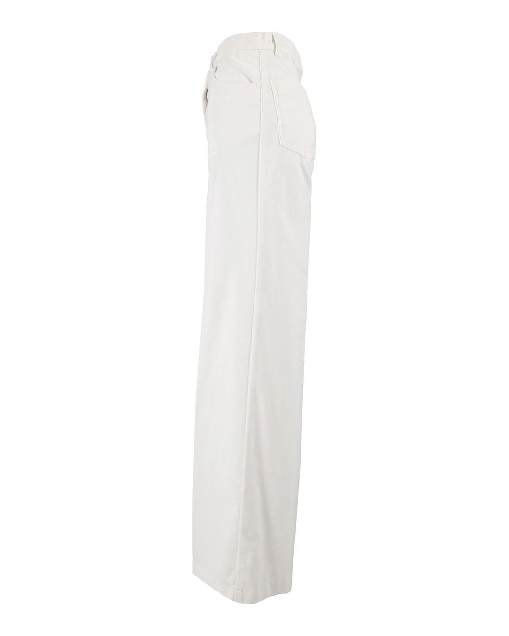 Aspesi White Wide-Leg High-Waisted Trousers