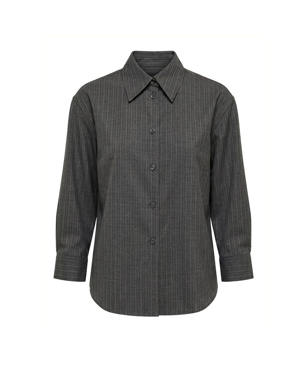 Jil Sander Gray Shirt 158 Pinstripe Shirt