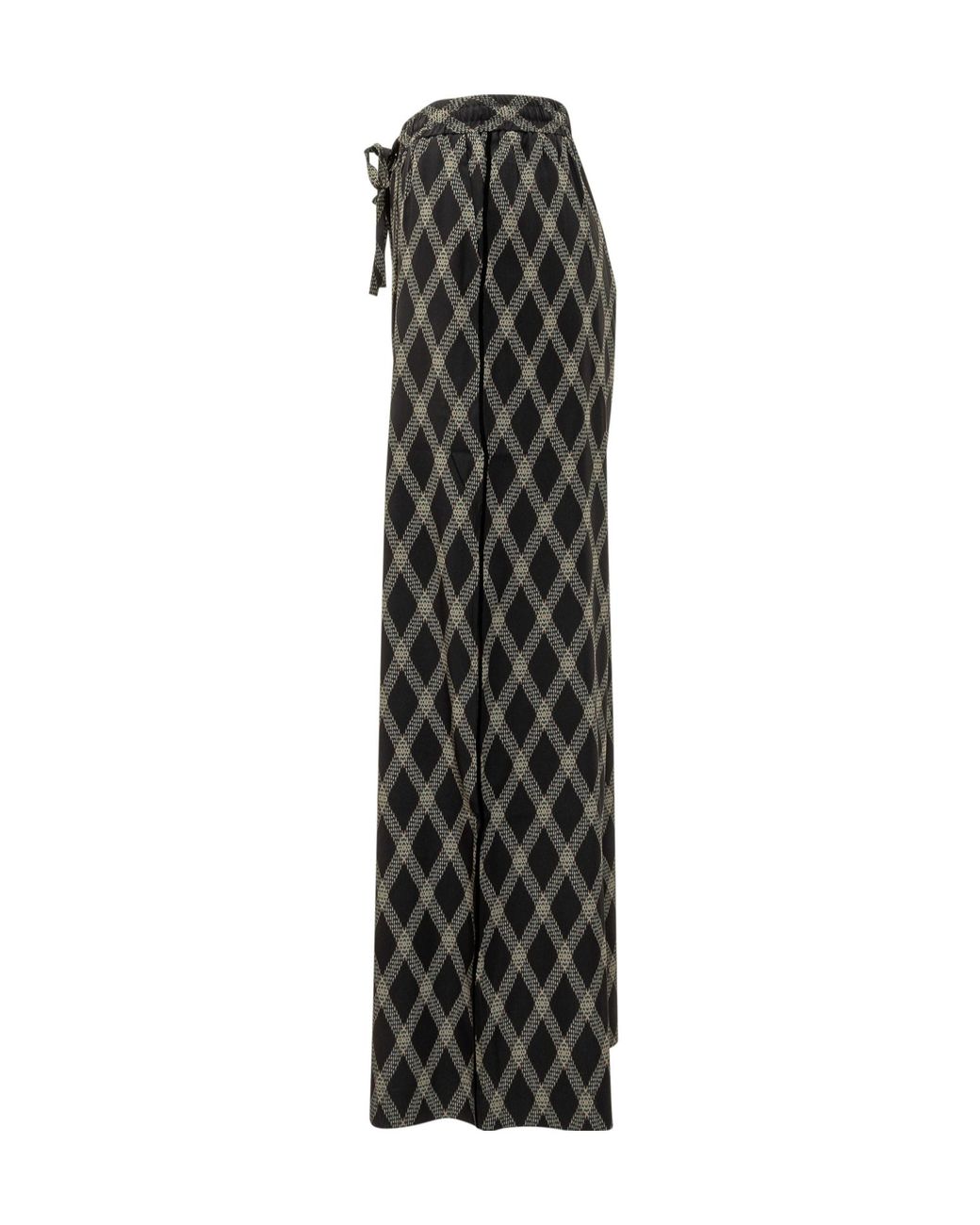 Pierre Louis Mascia Gray Diamond-Pattern Drawstring Trousers