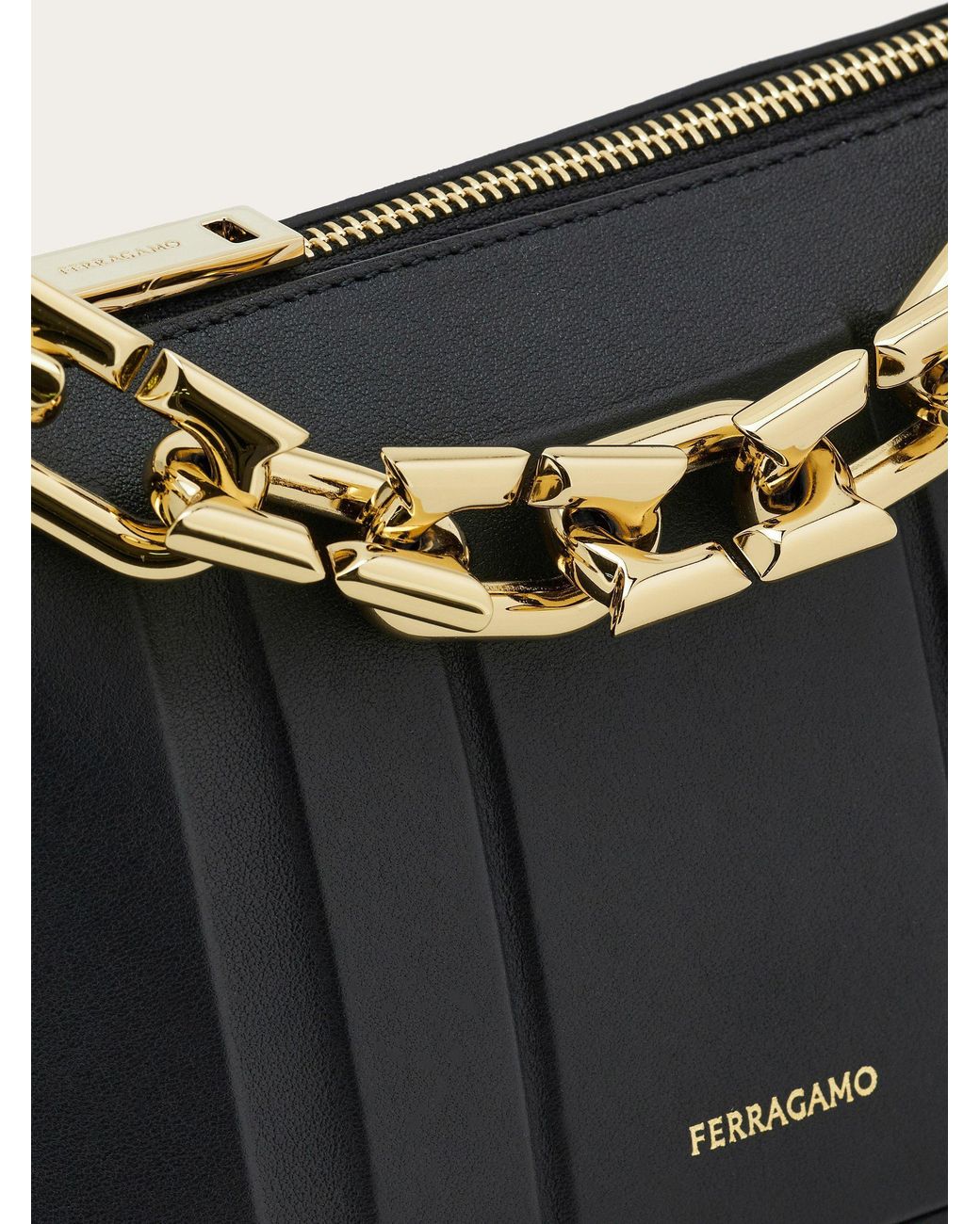 Ferragamo Black Logo Handbag