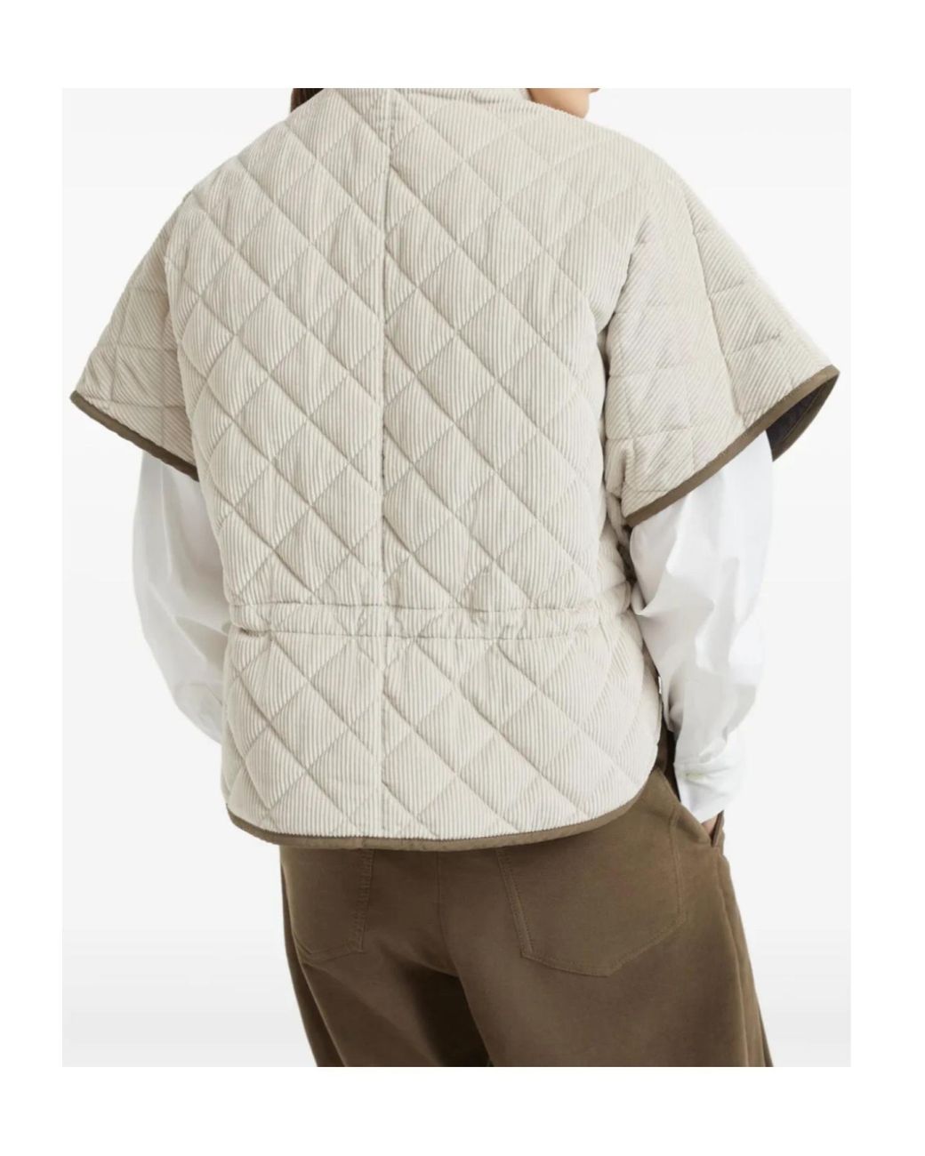 Brunello Cucinelli White Quilted Jacket