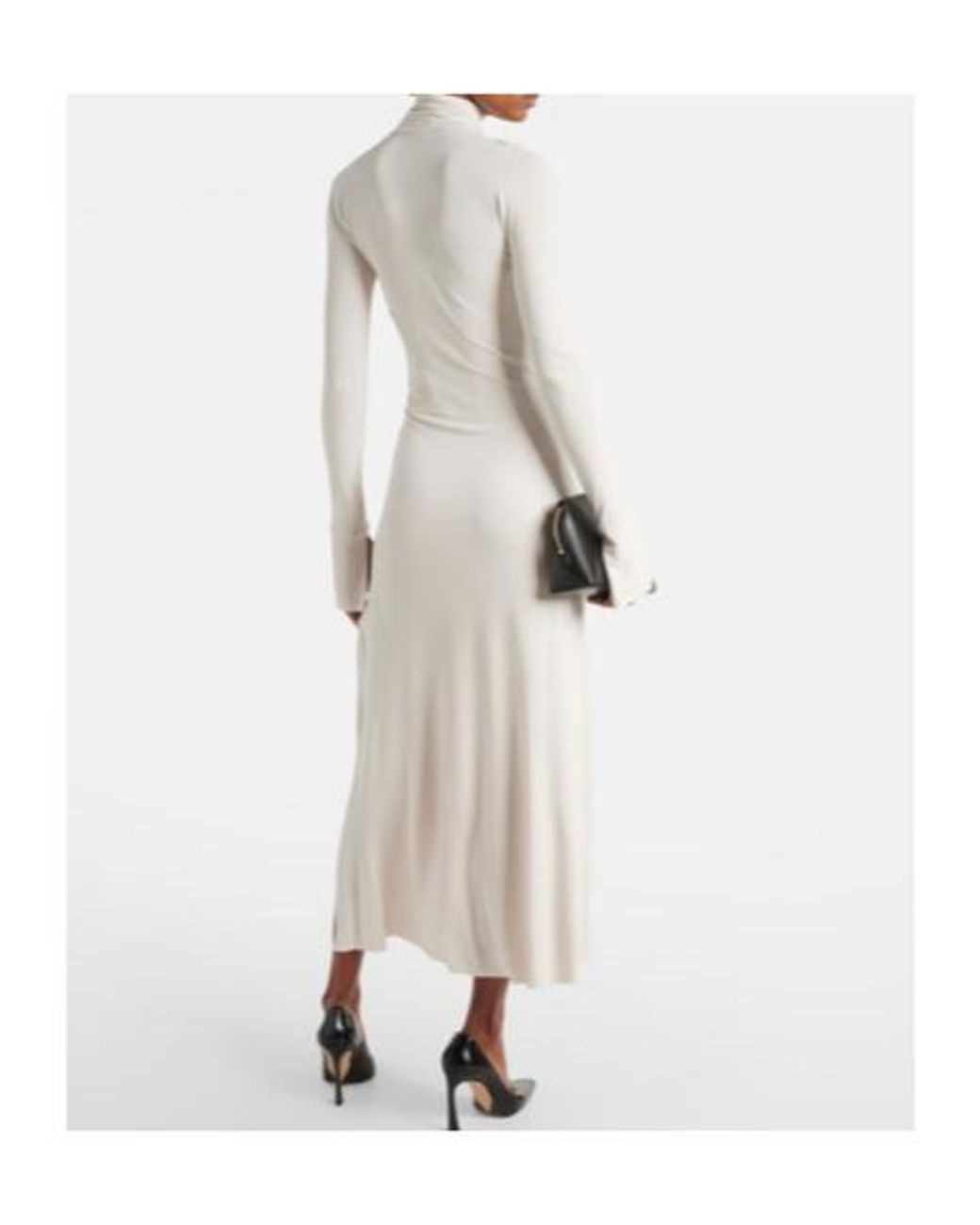 Victoria Beckham White Cutout Jersey Midi Dress