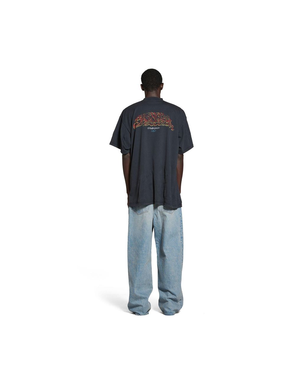 Balenciaga Blue Offshore Oversized T-Shirt for men