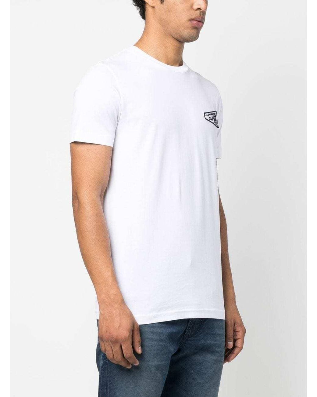 DIESEL White T-Diegor Logo Patch T-Shirt for men