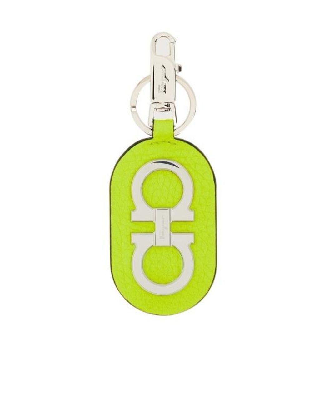 Ferragamo Green Gancini Pattern Key Chain for men