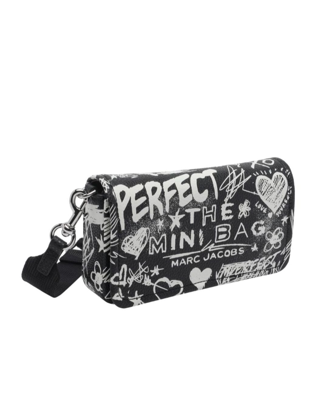Marc Jacobs Black Graffiti Printed Flap Bag