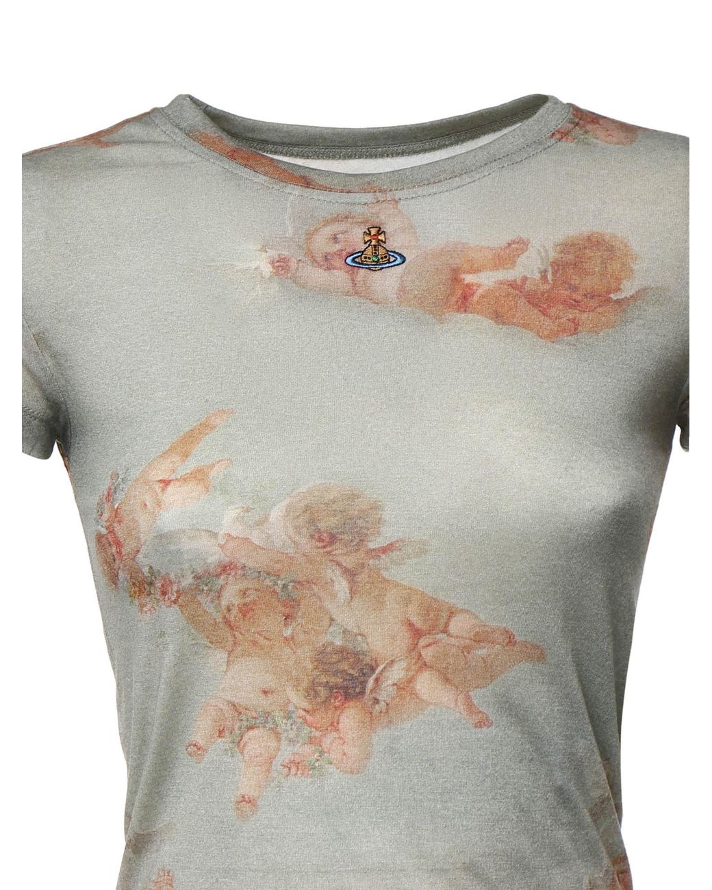 Vivienne Westwood Gray Baby Peru Cherub-Print T-Shirt